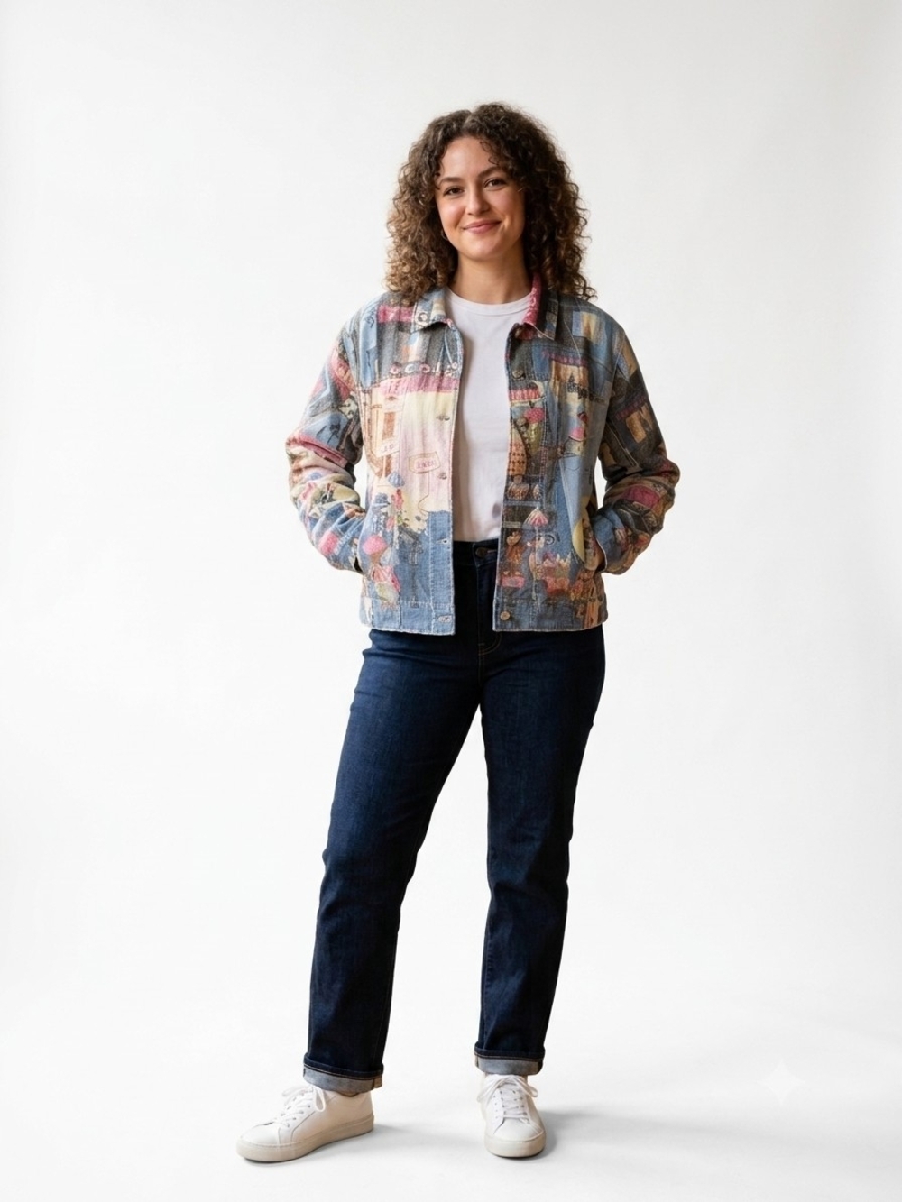 Multi-Color Vintage Patchwork Denim Jacket - Women